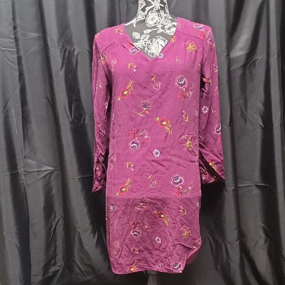 Old Navy Purple Dress with Floral Embroidery